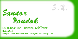 sandor mondok business card